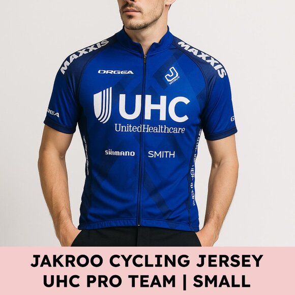 Jakroo UHC Pro Cycling Team Jersey Mesh Full-Zip Race Fit Blue Size S - Picture 1 of 7